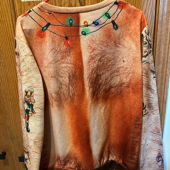 Men’s med Large Ugly Christmas’s Sweater Hairy Back Funny Holiday leg lamp Skull - Picture 6 of 8